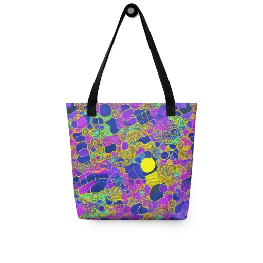Neon Spiral Current on a Tote Bag
