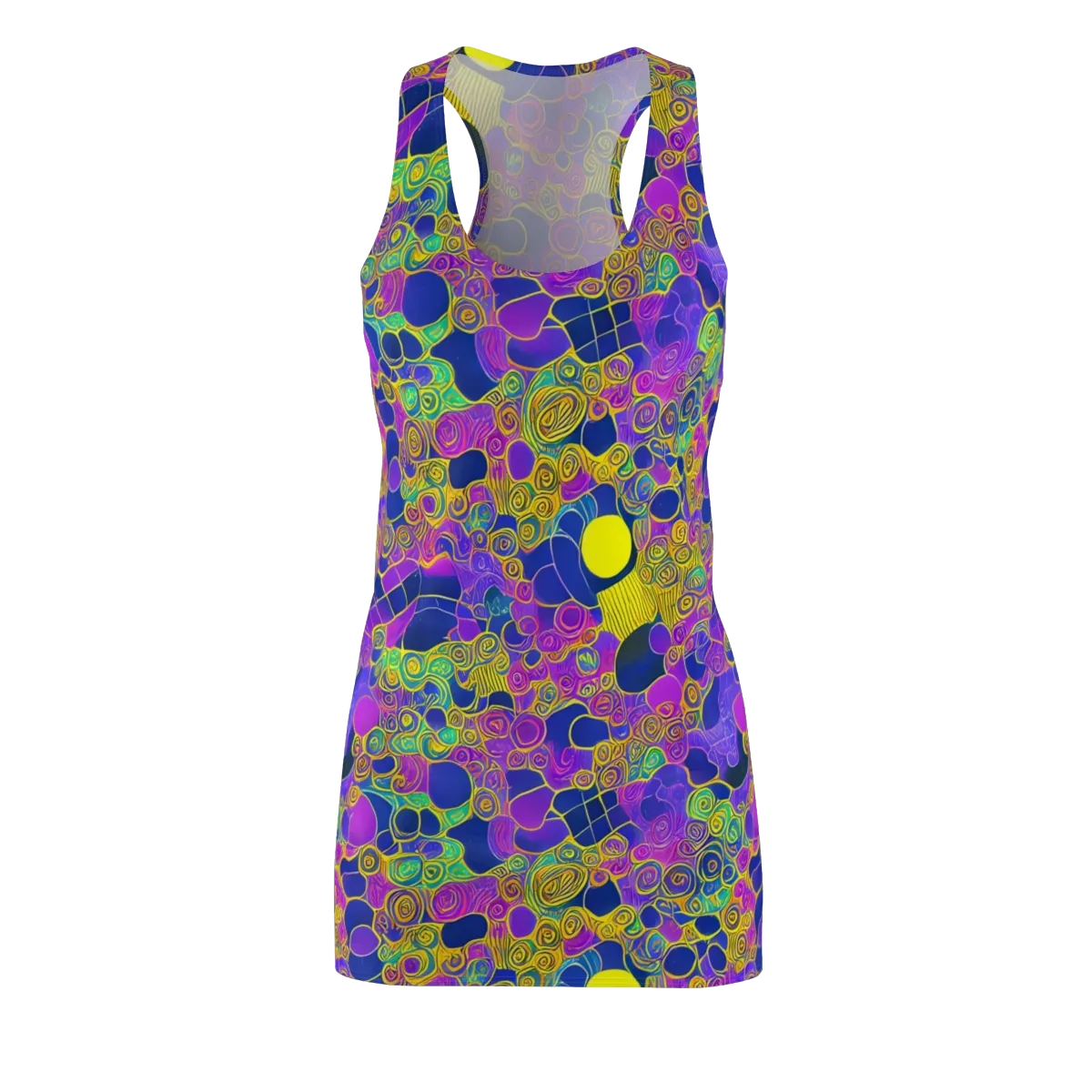 Neon Spiral Current on Racerback Dress — Front