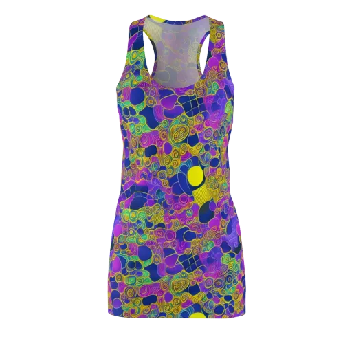 Neon Spiral Current on a Racerback Dress