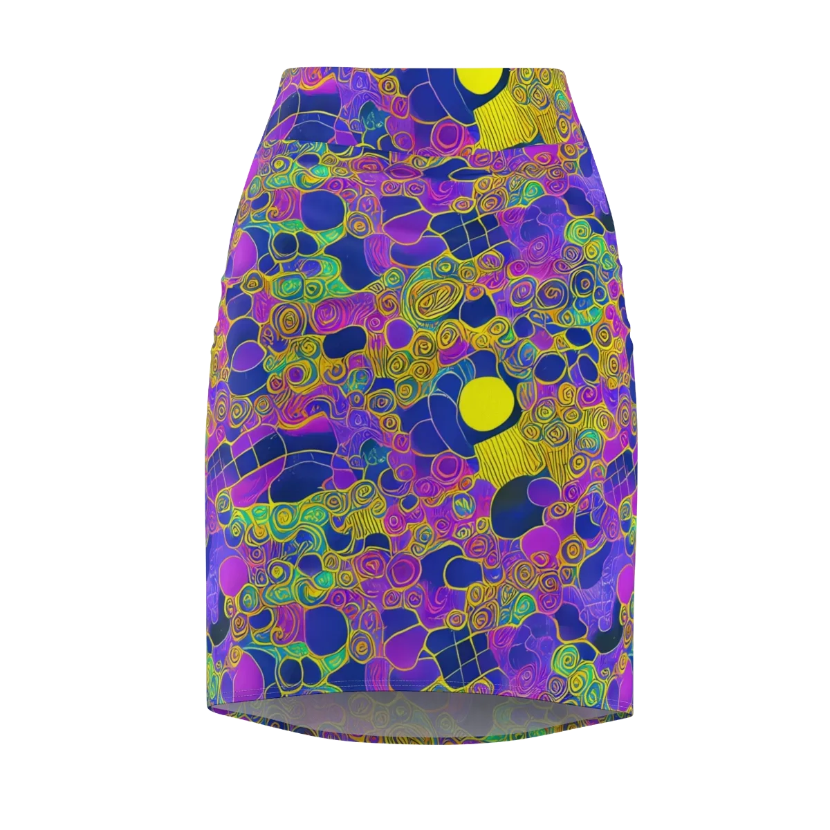 Neon Spiral Current on Pencil Skirt — Front