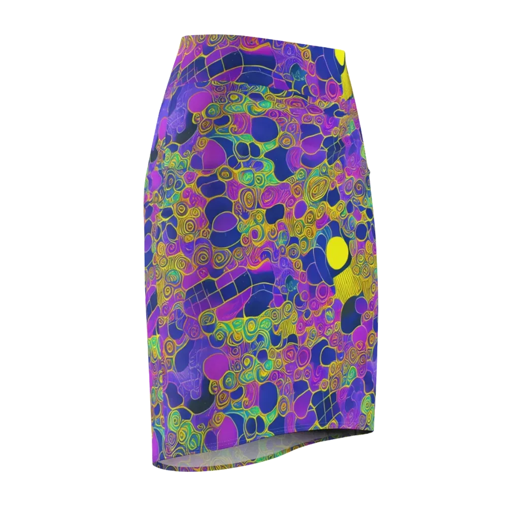Neon Spiral Current on Pencil Skirt — Front Side