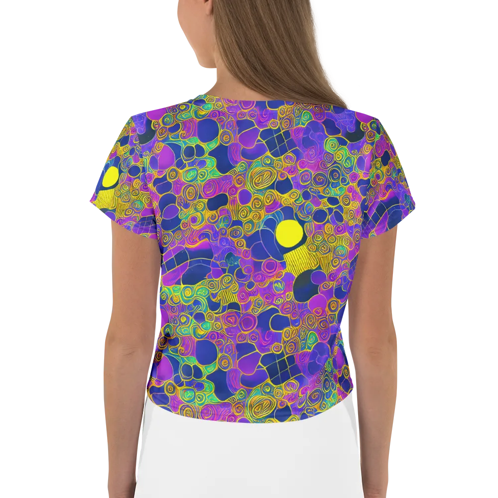 Neon Spiral Current on Crop Tee — Back