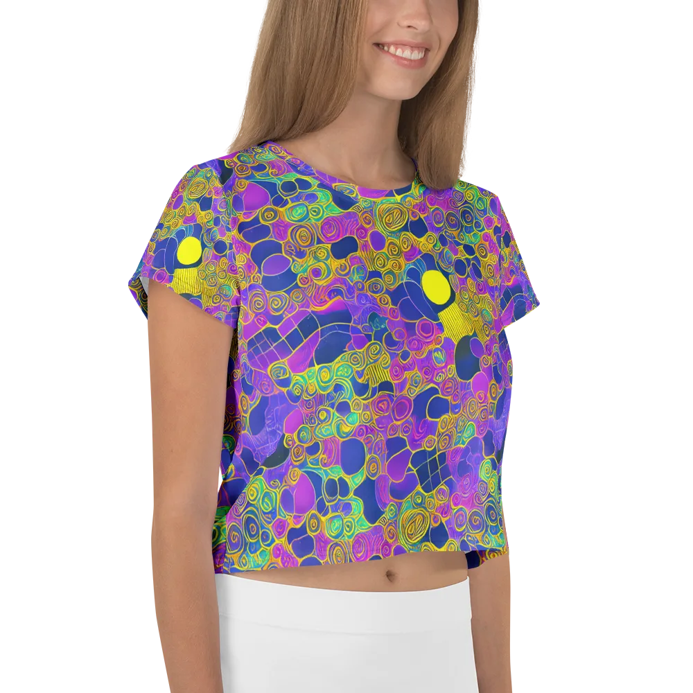 Neon Spiral Current on Crop Tee — Right