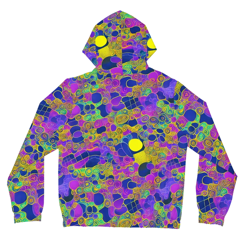 Neon Spiral Current on Women's Full-Zip Hoodie — Back