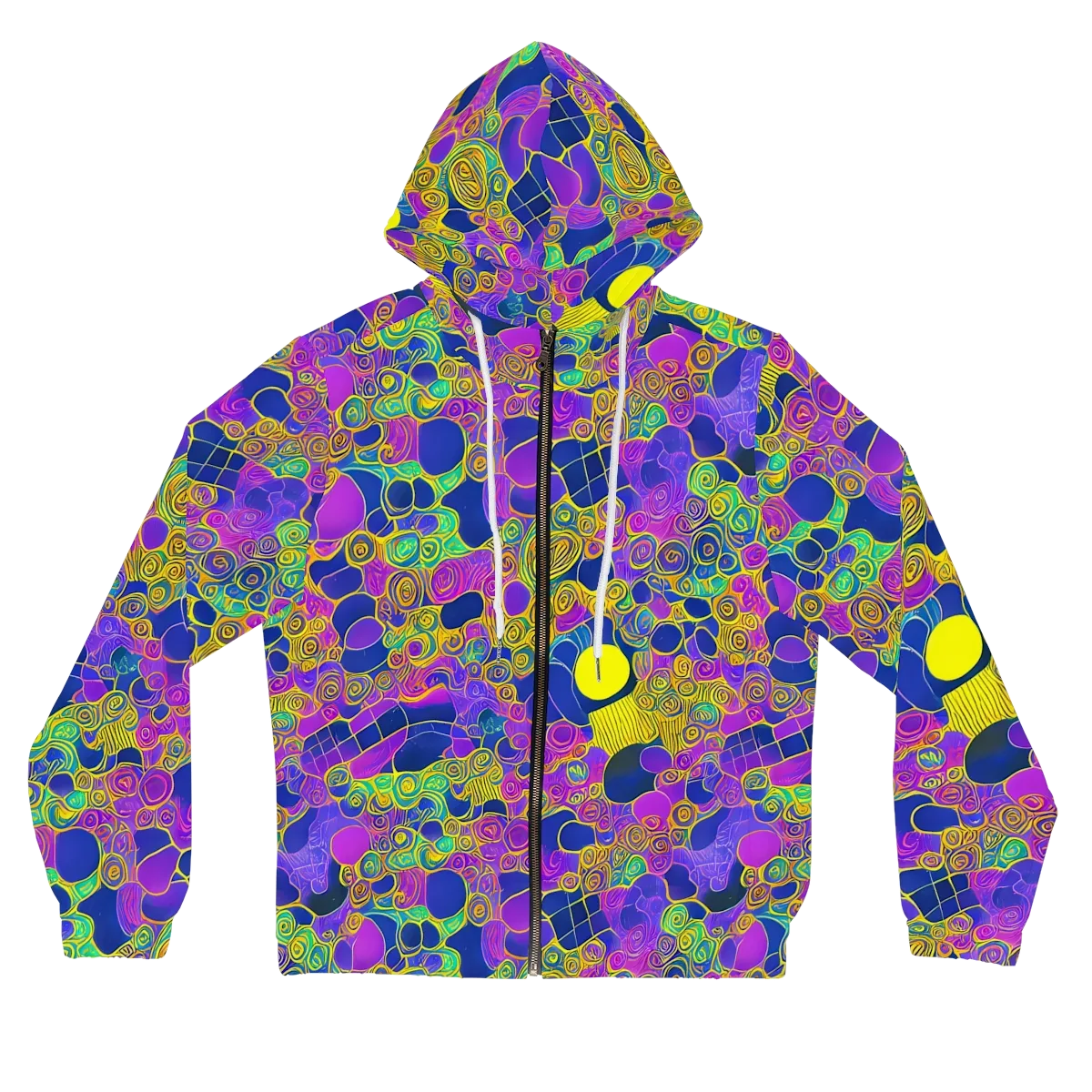 Neon Spiral Current on Women's Full-Zip Hoodie — Front