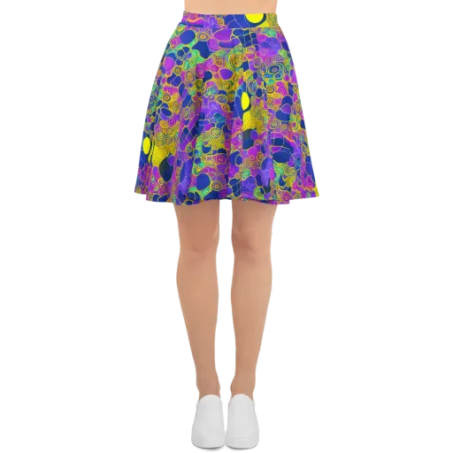 Neon Spiral Current on a Skater Skirt
