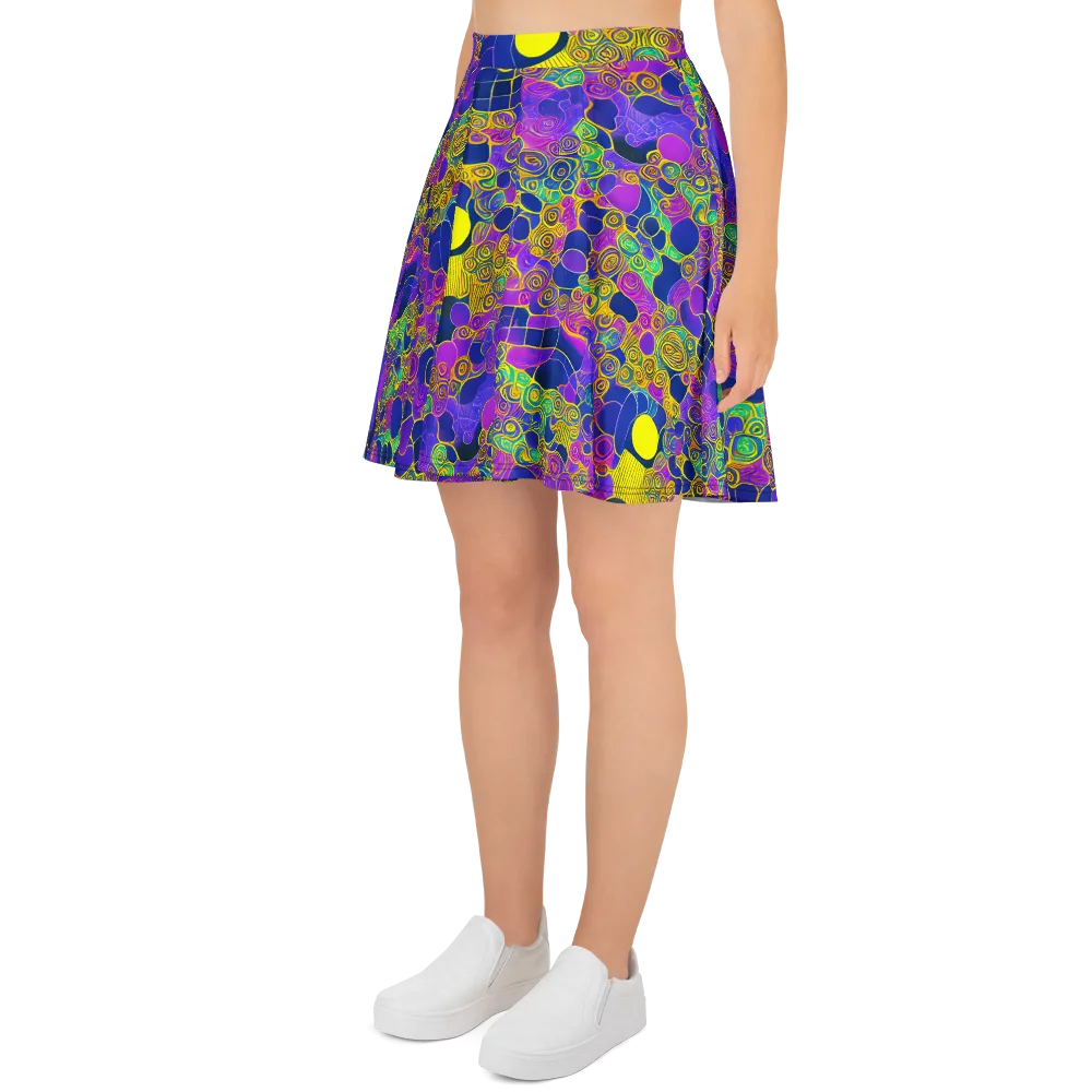 Neon Spiral Current on Skater Skirt — Left