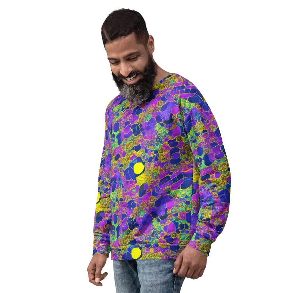 Neon Spiral Current on Sweatshirt — Left Front