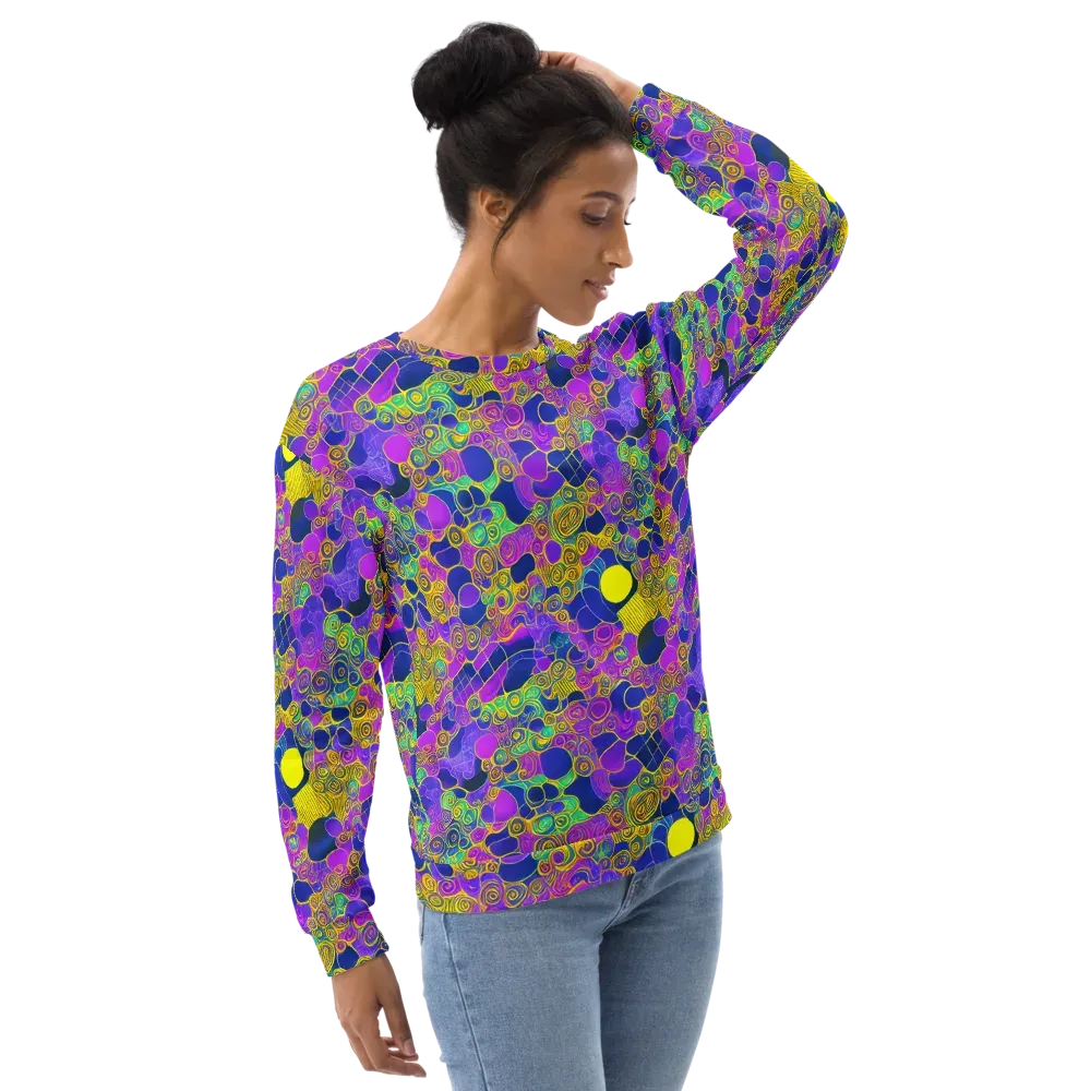 Neon Spiral Current on Sweatshirt — Right Front