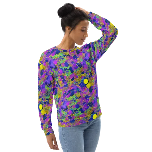 Neon Spiral Current on a Sweatshirt