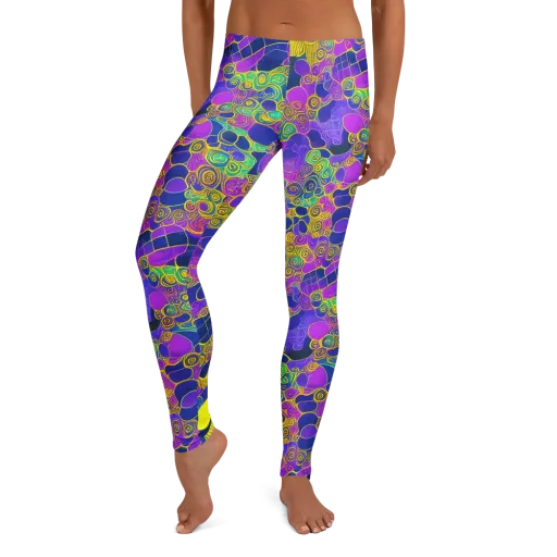 Neon Spiral Current on a Leggings