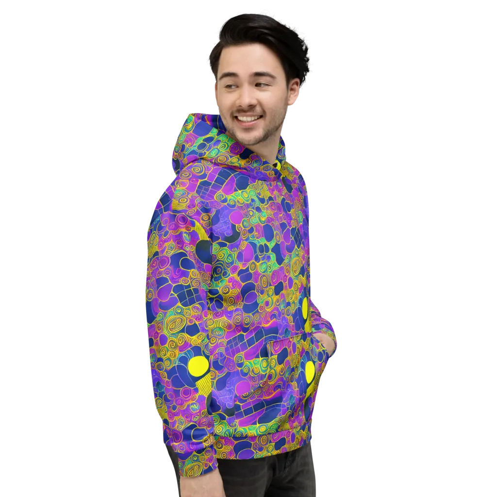Neon Spiral Current on Hoodie — Right