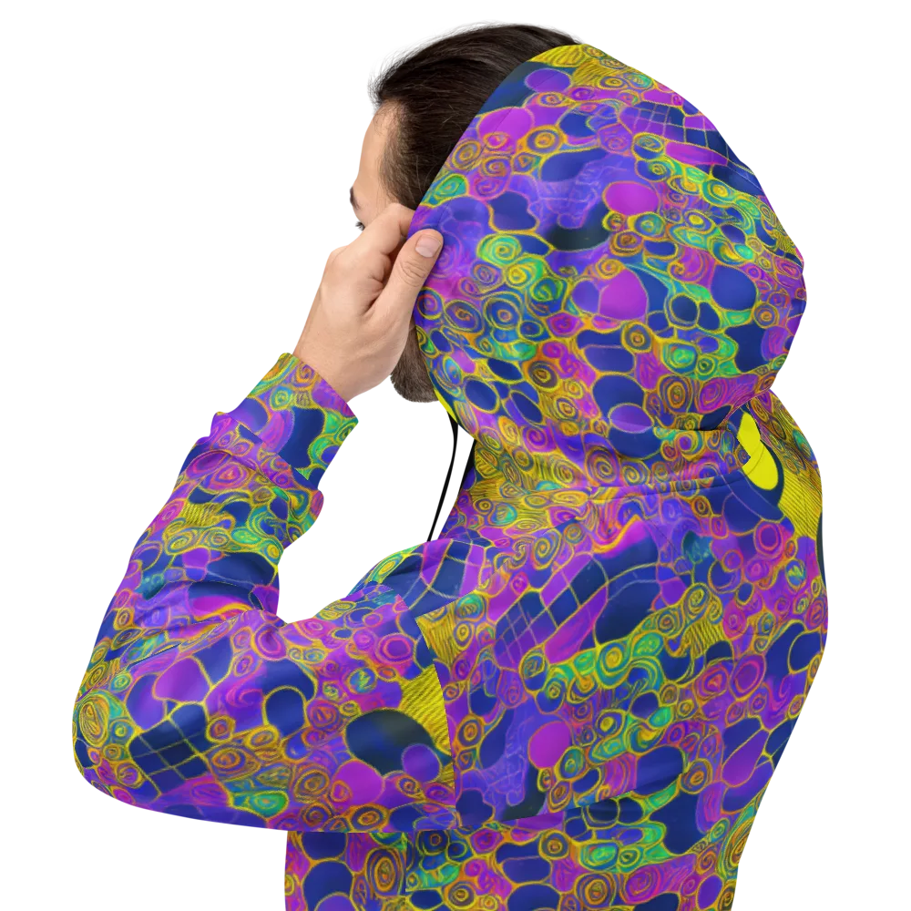 Neon Spiral Current on Hoodie — Back
