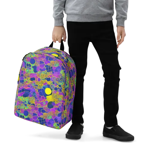 Neon Spiral Current on a Minimalist Backpack