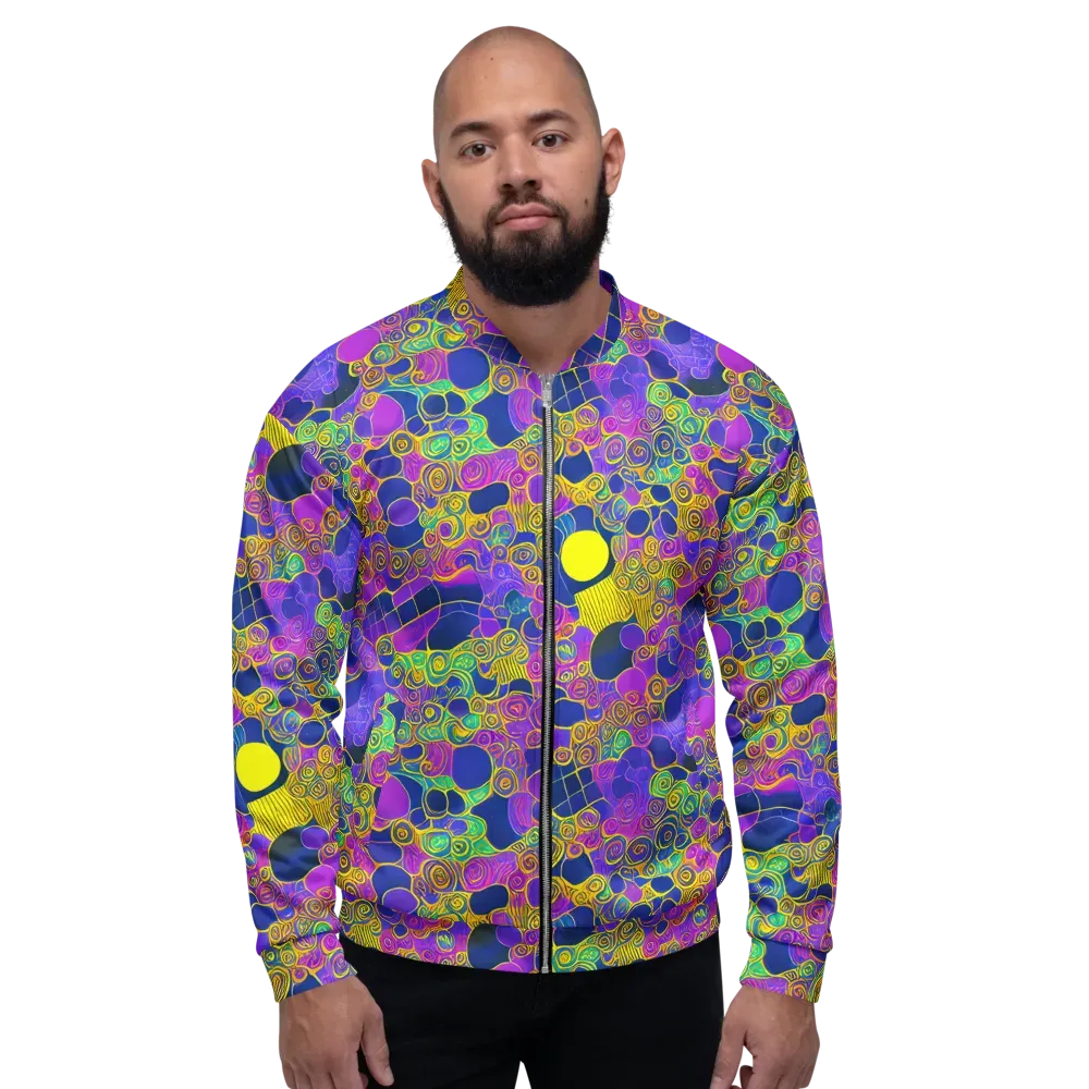 Neon Spiral Current on Bomber Jacket — Front