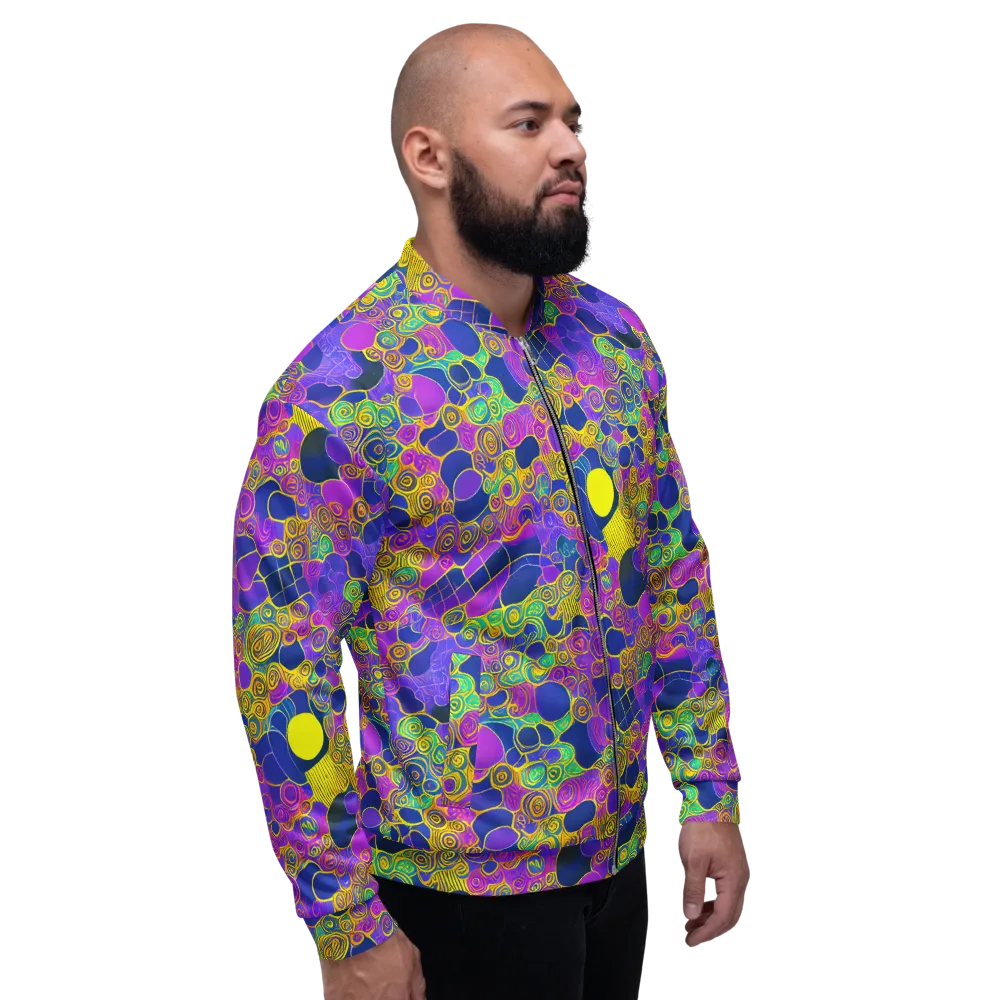 Neon Spiral Current on Bomber Jacket — Right