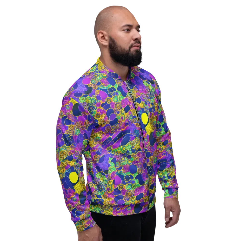 Neon Spiral Current on Bomber Jacket — Right