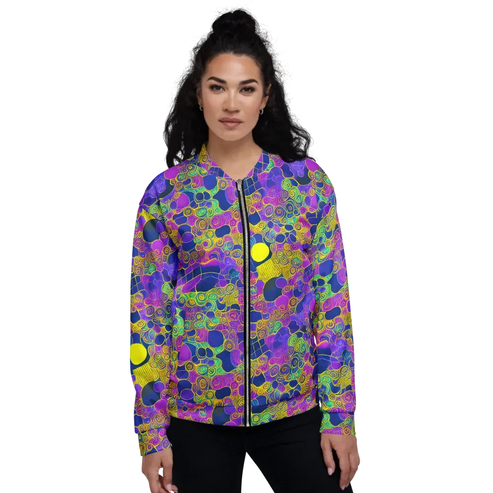 Neon Spiral Current on Bomber Jacket — Front