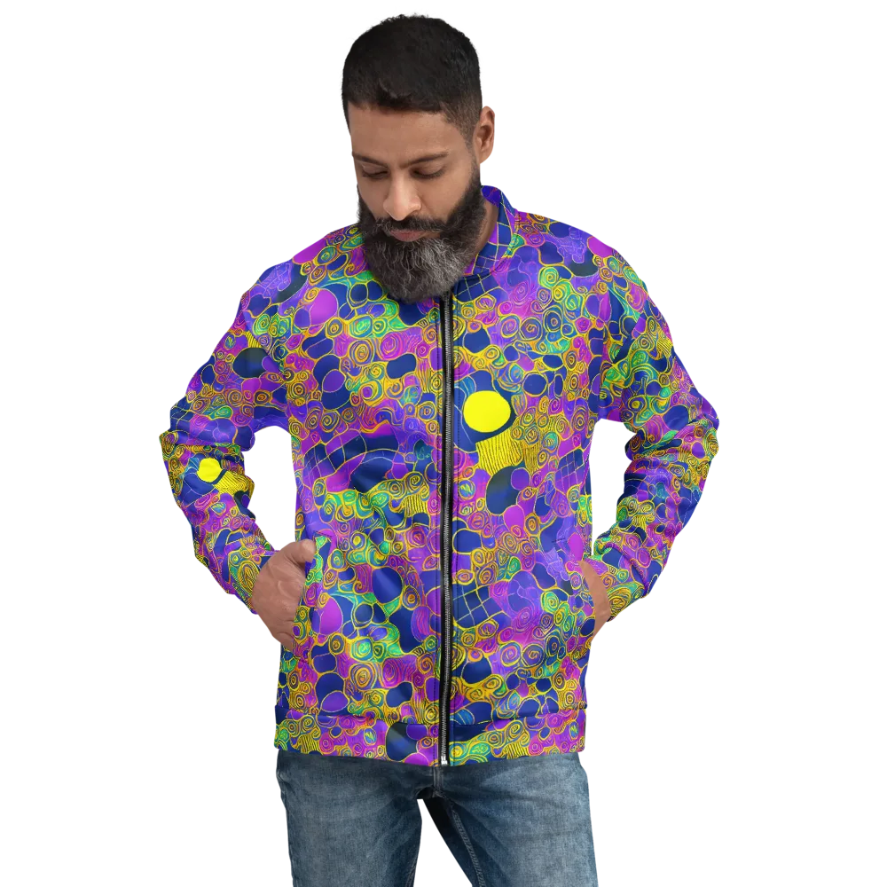 Neon Spiral Current on Bomber Jacket — Front