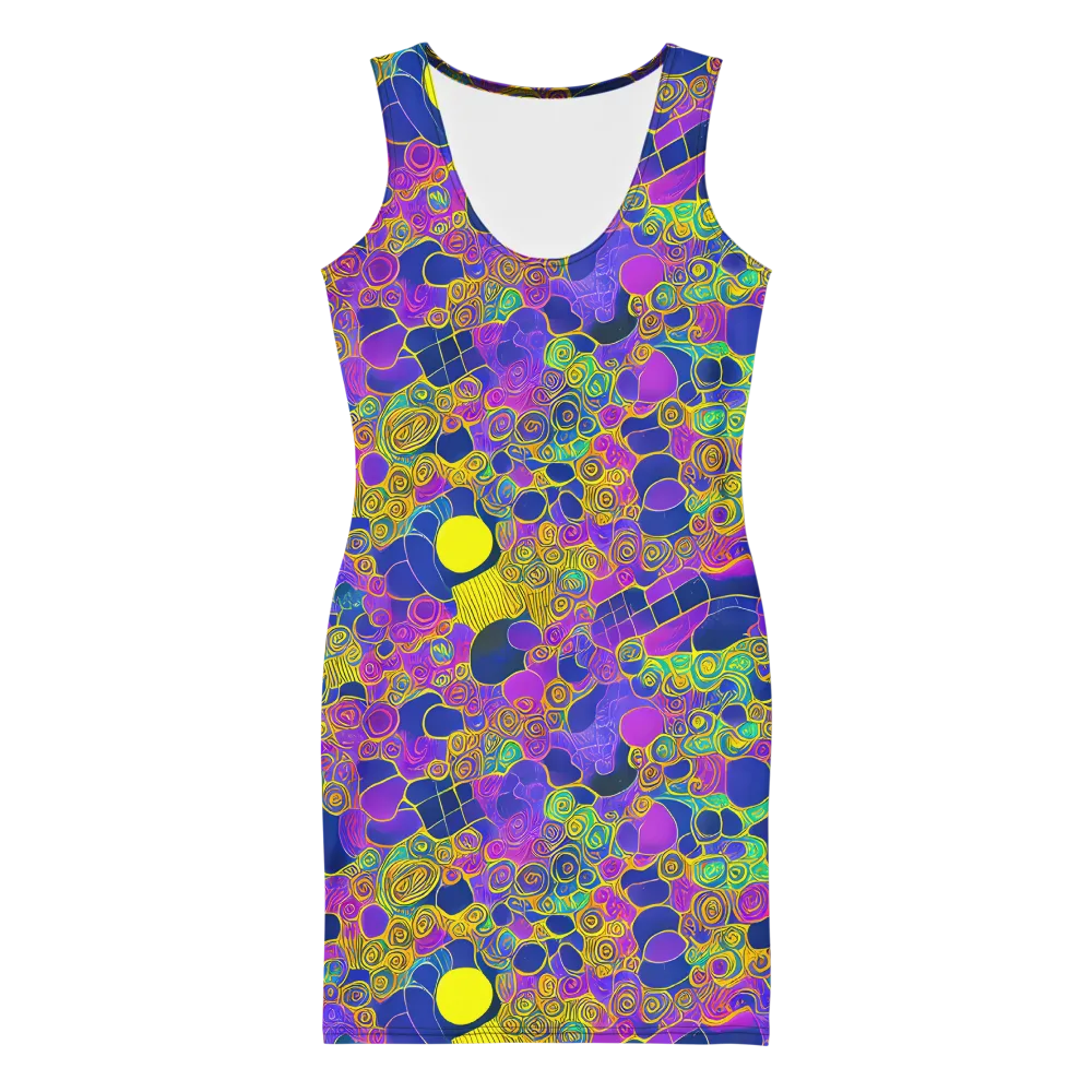 Neon Spiral Current on Bodycon Dress — Front