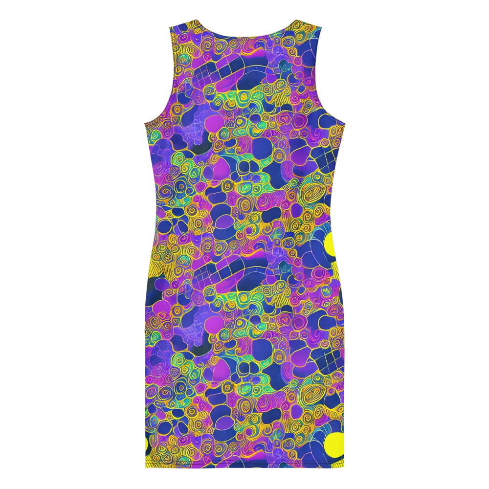 Neon Spiral Current on Bodycon Dress — Back