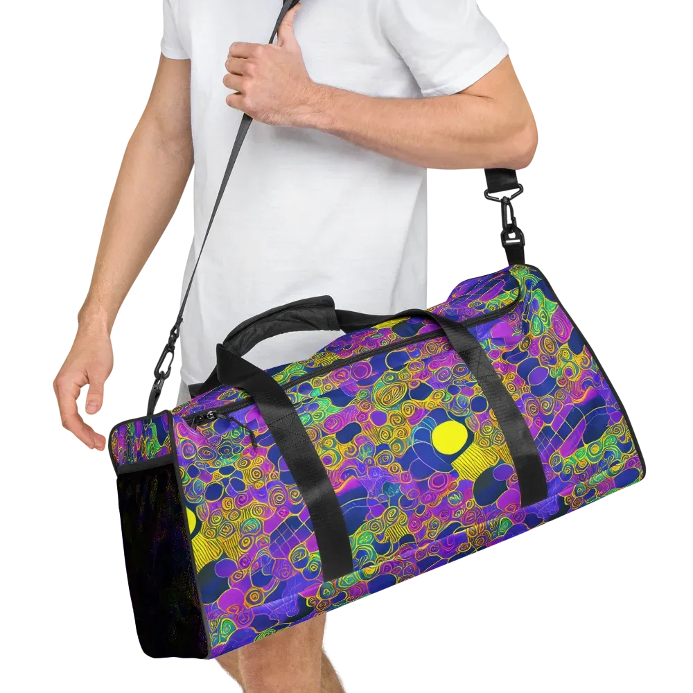 Neon Spiral Current on Duffle Bag — Right Front