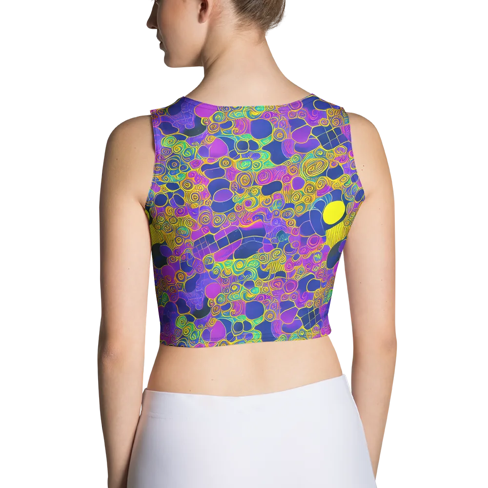 Neon Spiral Current on Crop Top — Back