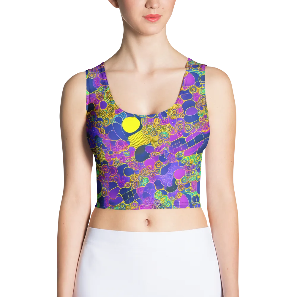 Neon Spiral Current on Crop Top — Front