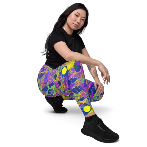 Neon Spiral Current on a Leggings with Pockets