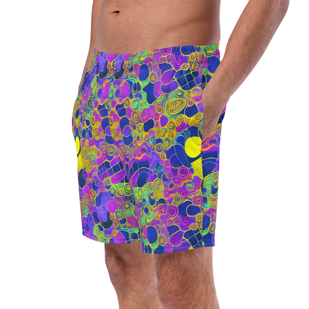 Neon Spiral Current on Swim Trunks — Left Front