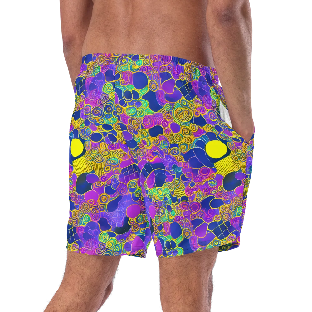 Neon Spiral Current on Swim Trunks — Right Back