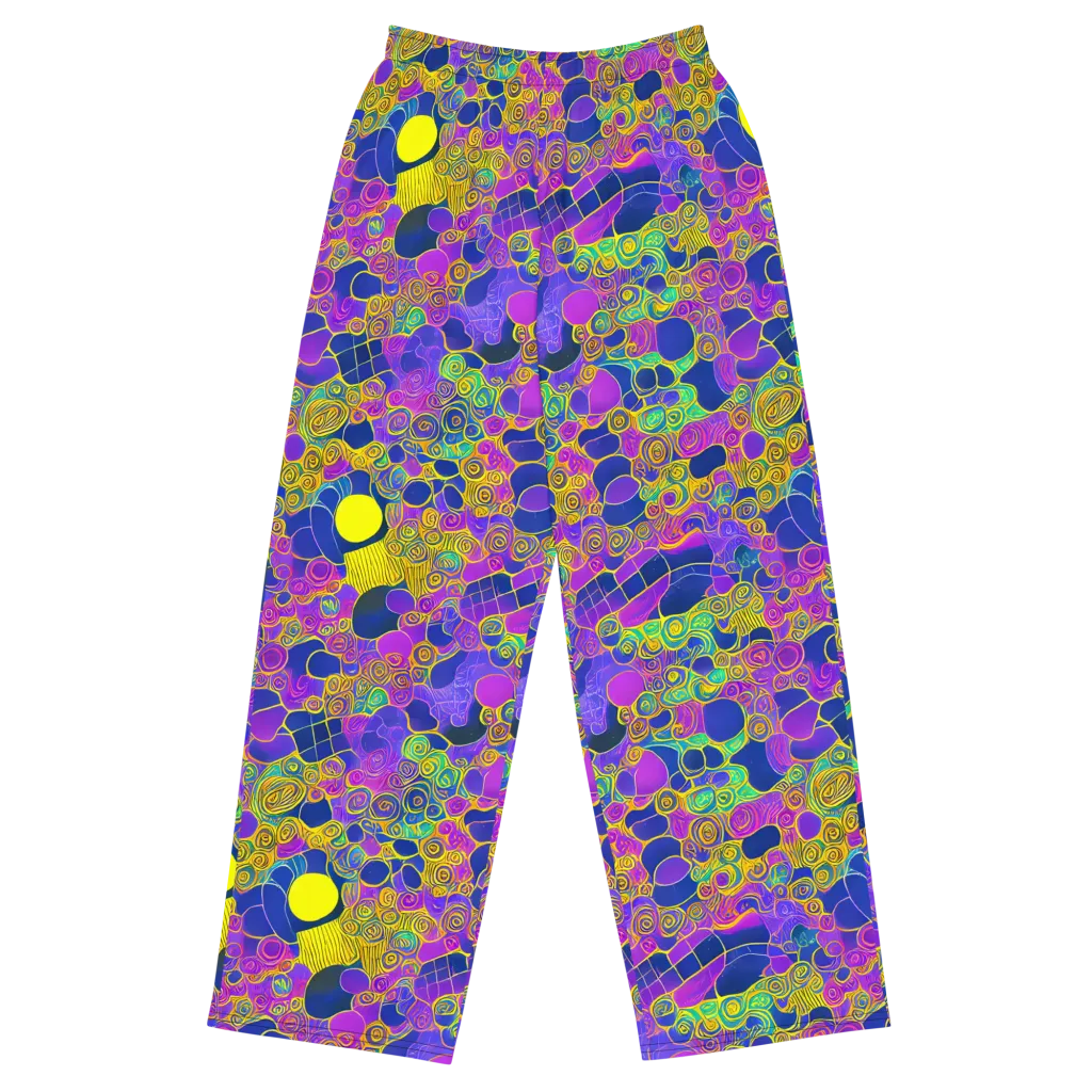 Neon Spiral Current on Wide-Leg Pants — Front