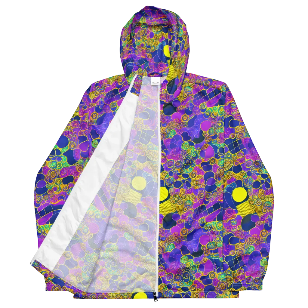 Neon Spiral Current on Men's Windbreaker — Front