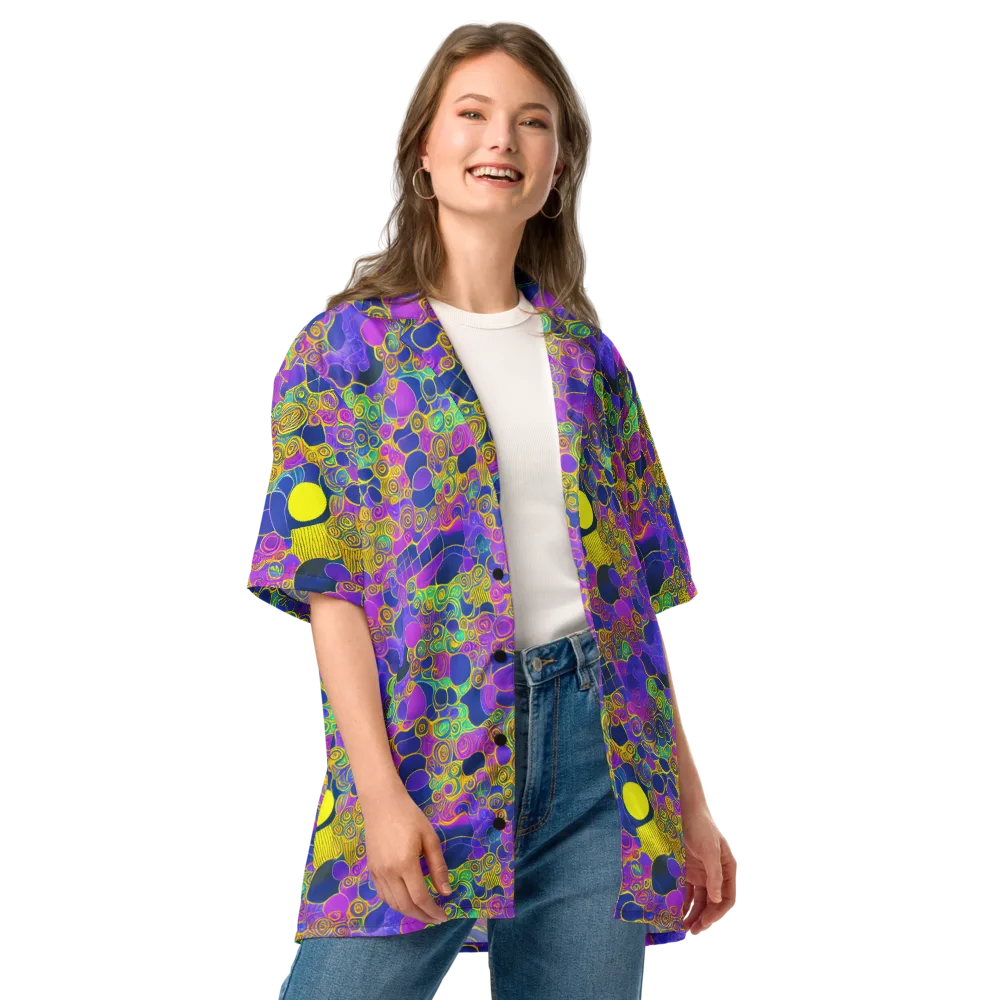 Neon Spiral Current on Button Shirt — Front