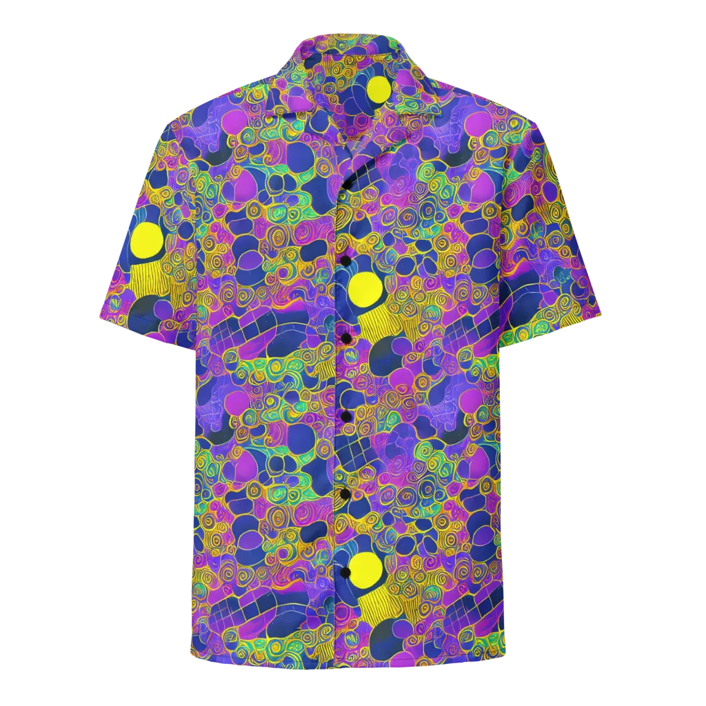 Neon Spiral Current on Button Shirt — Front