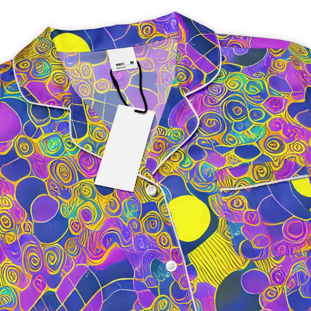 Neon Spiral Current on Women's Short Sleeve Pajama Top — Product details