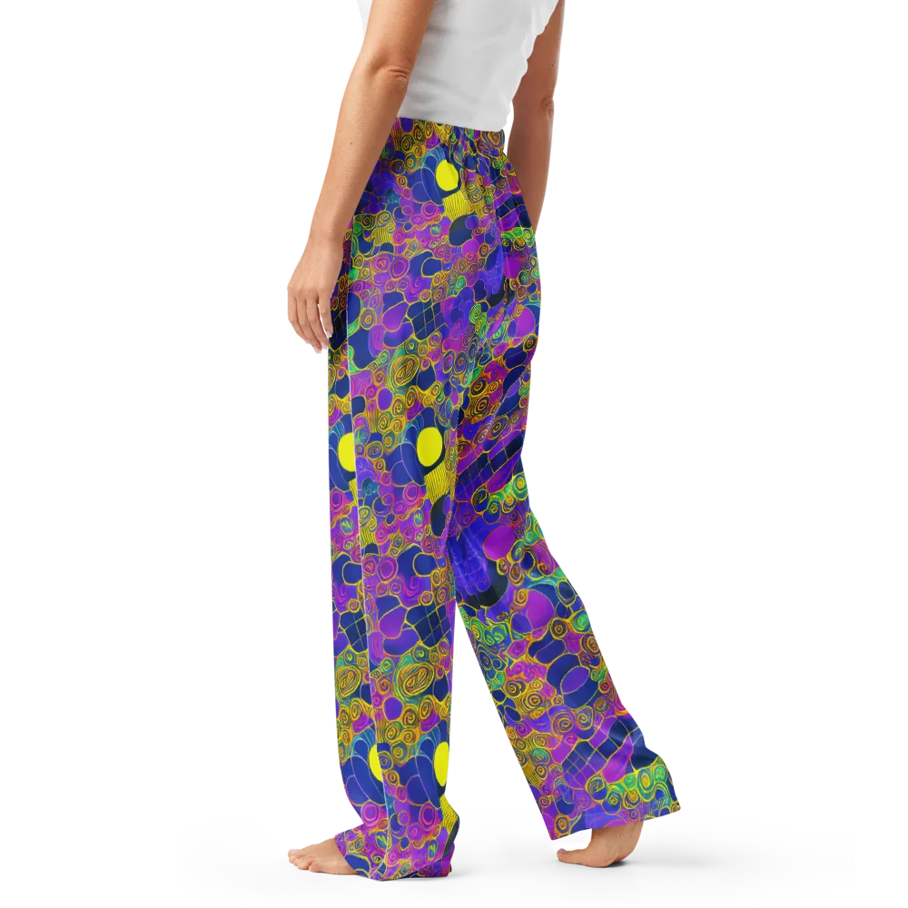 Neon Spiral Current on Women's Pajama Pants — Left
