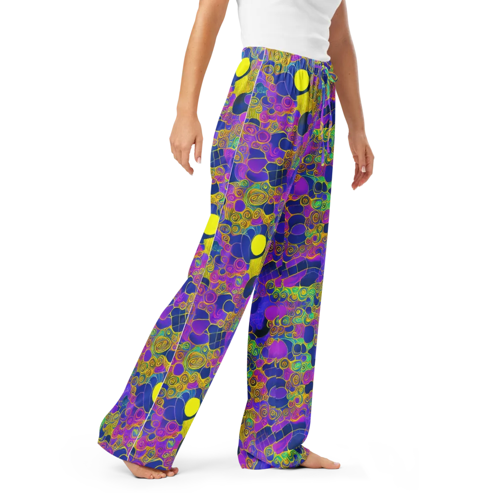 Neon Spiral Current on Women's Pajama Pants — Right Front