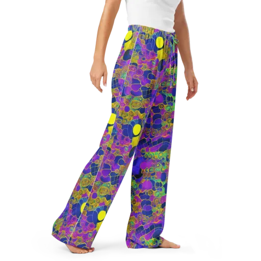 Neon Spiral Current on a Women's Pajama Pants