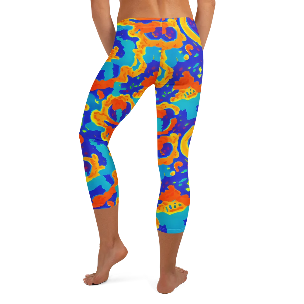 Surreal Surf on Capri Leggings — Back