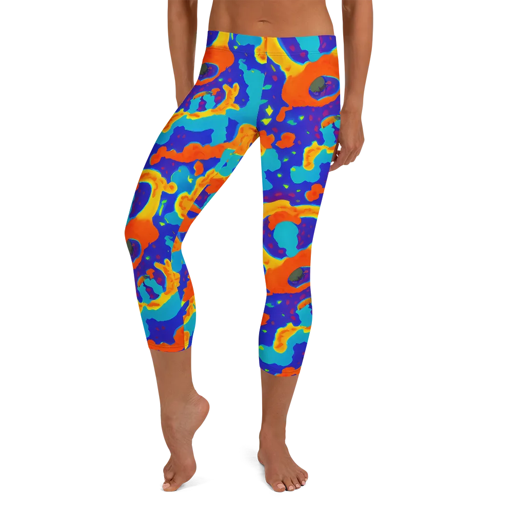 Surreal Surf on Capri Leggings — Front
