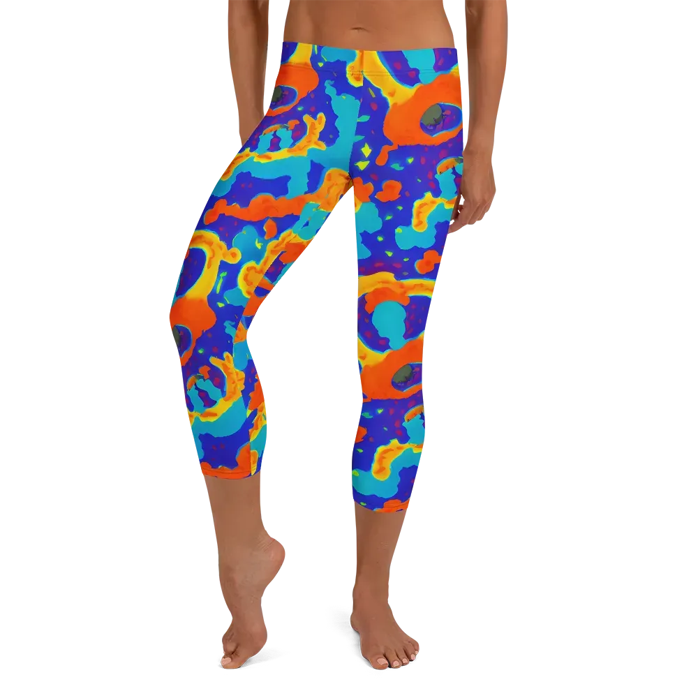Surreal Surf on Capri Leggings — Front