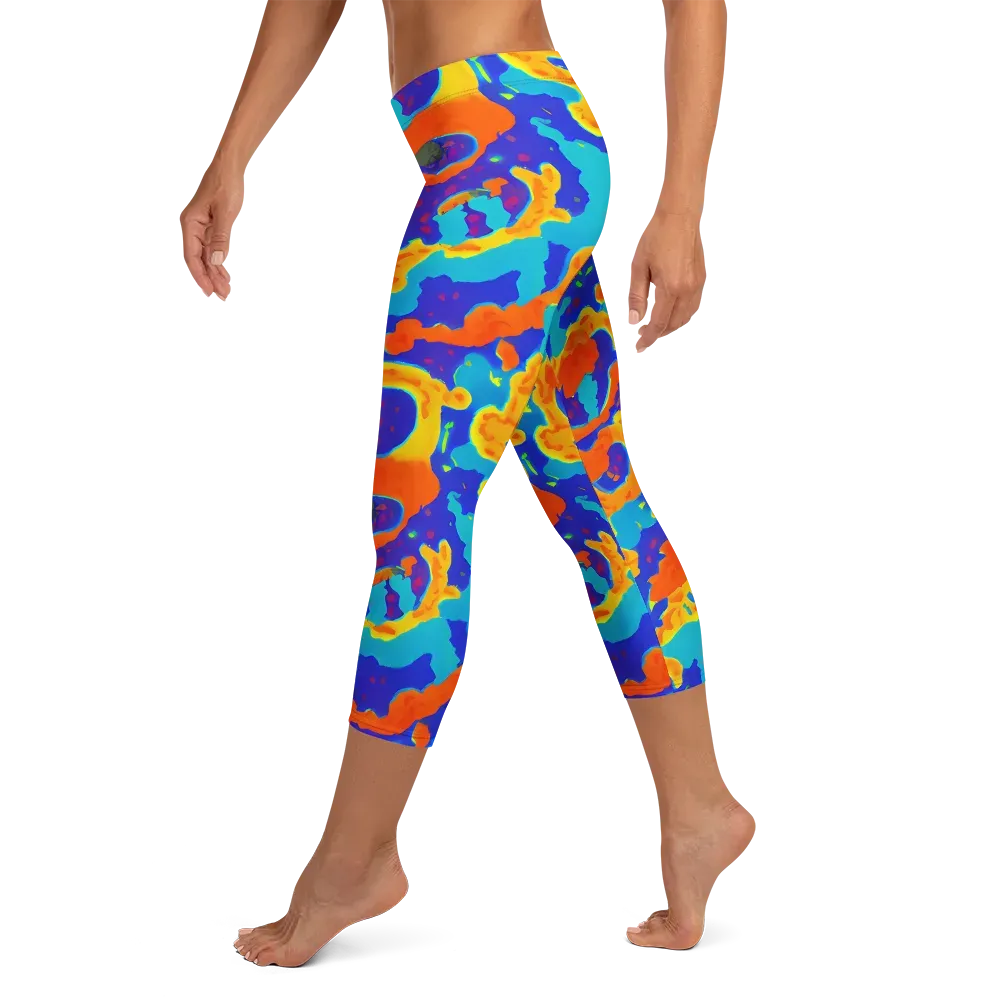 Surreal Surf on Capri Leggings — Left