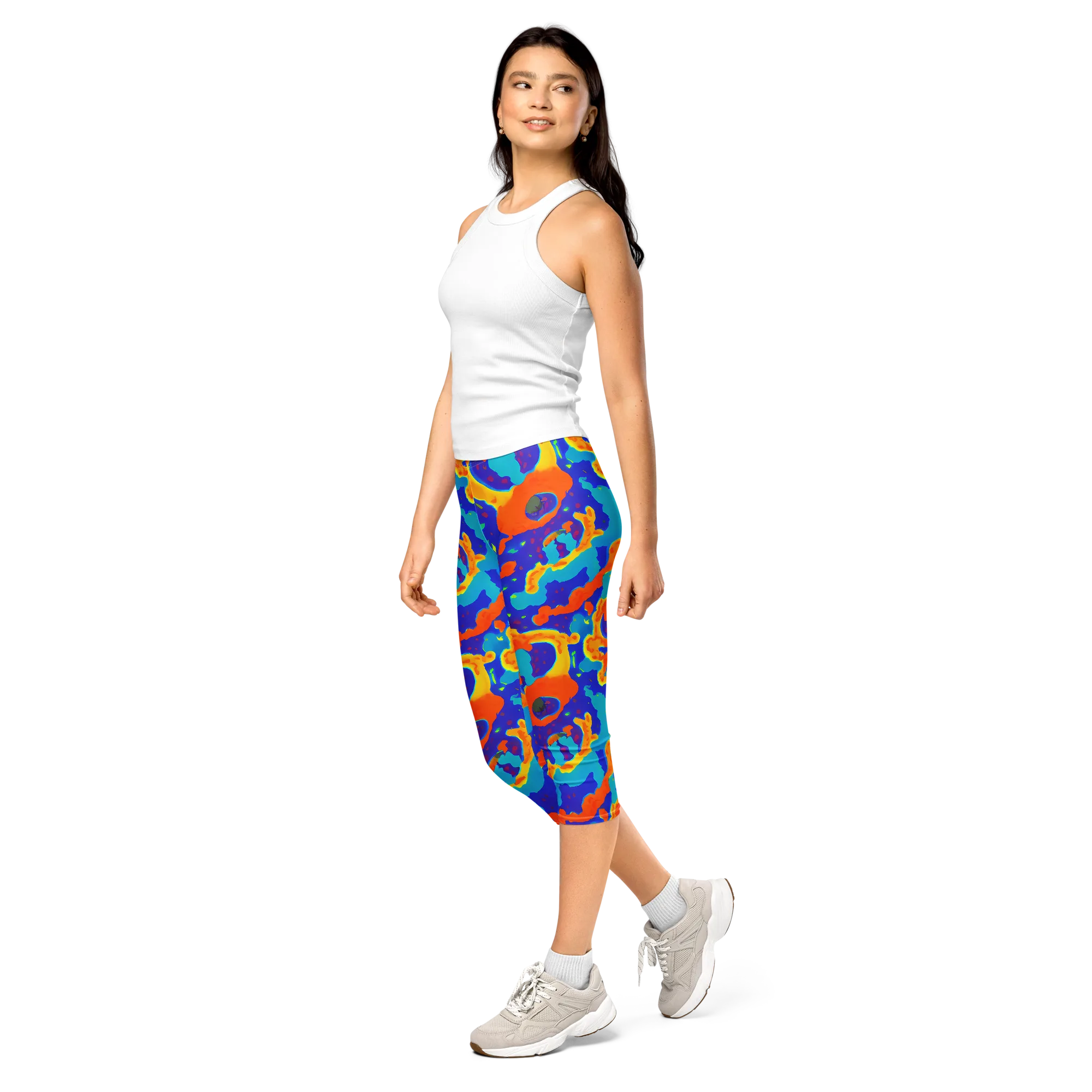 Surreal Surf on Capri Leggings — Left Front
