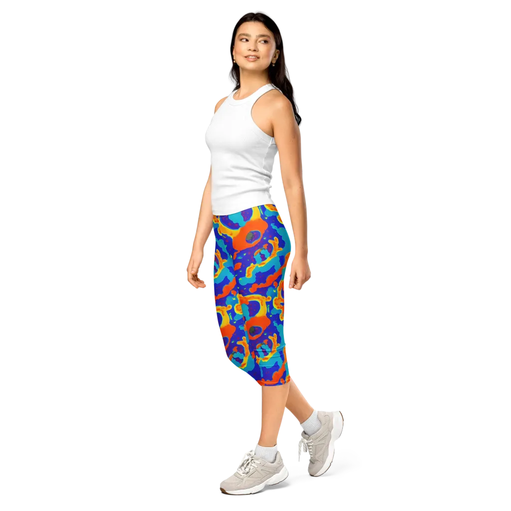 Surreal Surf on Capri Leggings — Left Front