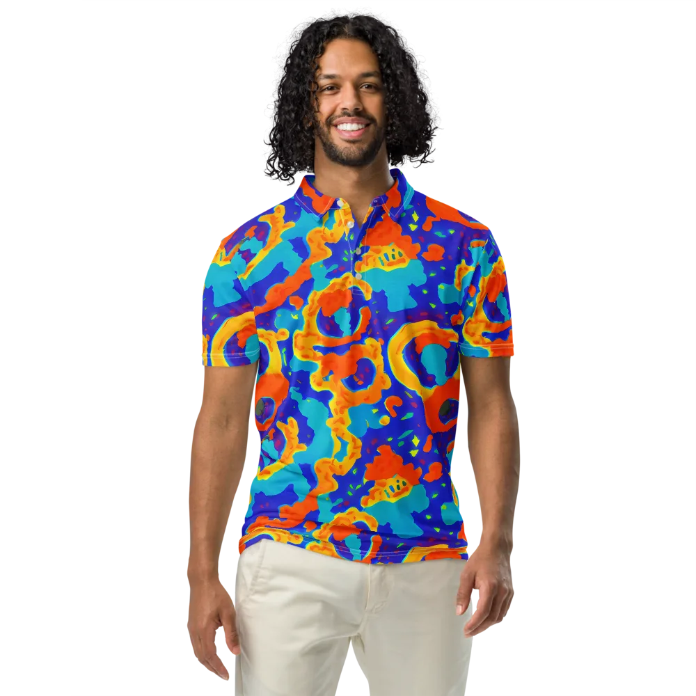 Surreal Surf on Men's Slim Fit Polo Shirt — Front