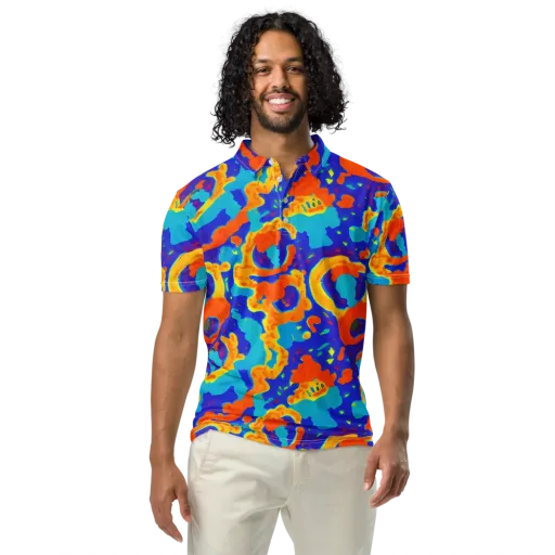 Surreal Surf on a Men's Slim Fit Polo Shirt