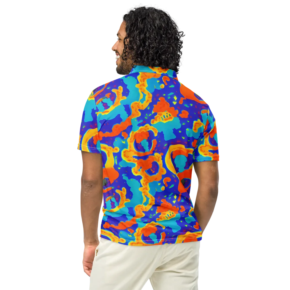 Surreal Surf on Men's Slim Fit Polo Shirt — Back