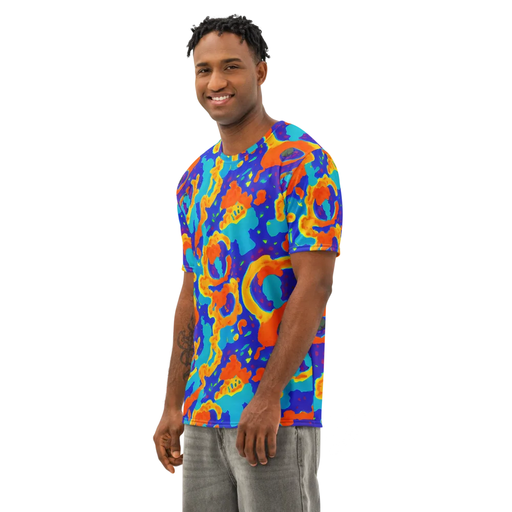 Surreal Surf on Men's Cotton Crew Neck T-Shirt — Left Front