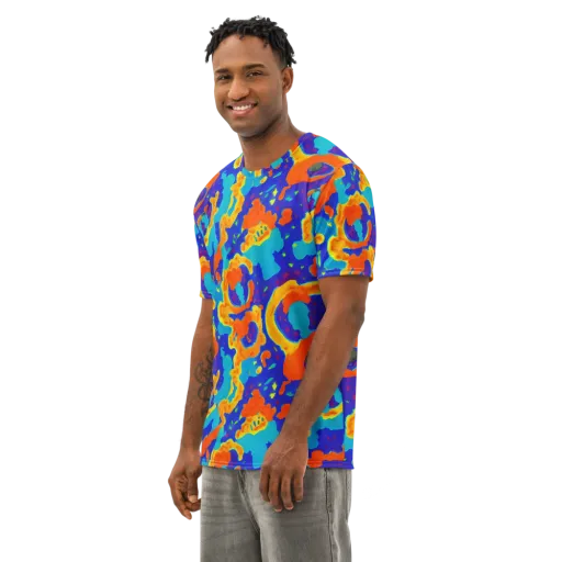 Surreal Surf on a Men's Cotton Crew Neck T-Shirt